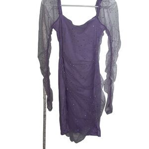 Juniors size Small Lilac Rhinestone Bodycon Dress  by Double Crazy